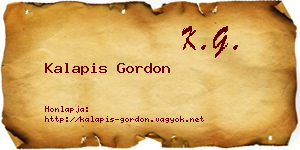 Kalapis Gordon névjegykártya